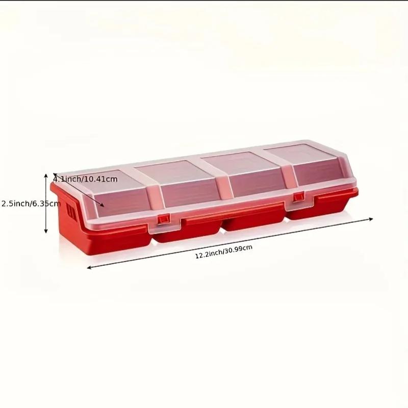 1Pc Parts Storage Box Plastic Screw Organizer Box with 4 Compartment Tool Part Container Bin with Lid Display Storage Case