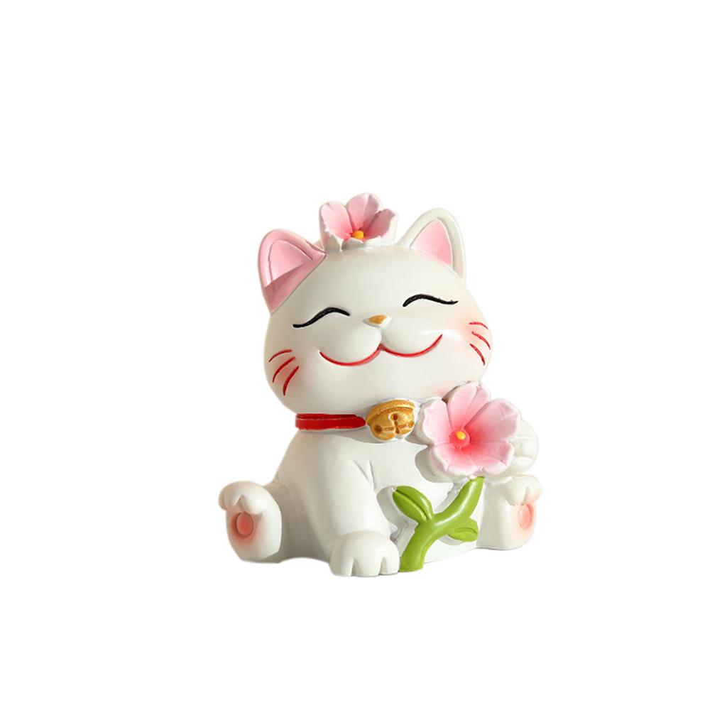 Lucky Cat Micro Landscape Decoration Resin Lucky Cat Figurine Statue Home Decor For Welcoming Fortune Good Luck