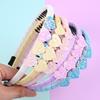 1/5PCS Glitter Heart Headbands Girls Sparkly Heart Shaped Headband Teeth Hairbands Children Kids Party School Hair Accessories
