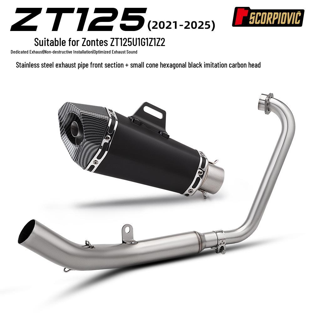 Compatible Exhaust System for Zongshen Qidian ZT125 U1 G1 Z1 Z2 - Complete Set