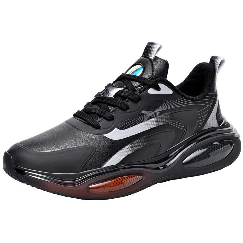 Ultra-Light Air Cushion Shock-Absorbing Running Shoes for Students and Teenagers Leather Casual Running Sneakers