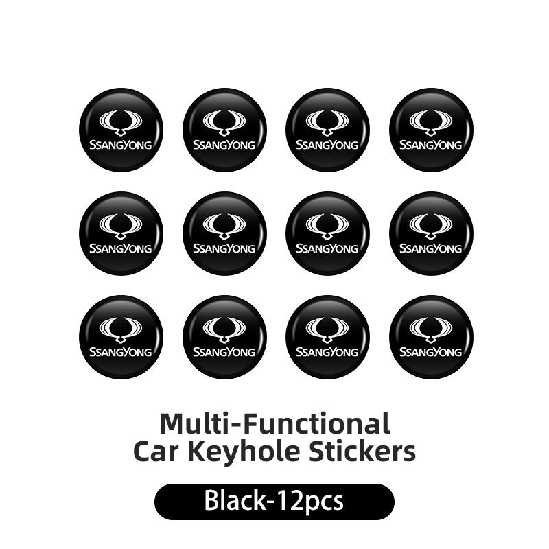 4pcs Car Handle Door Keyhole Lock Core Protective Cover Stickers For SsangYong Actyon Korando Rexton Kyron Rodius Tivoli Musso C
