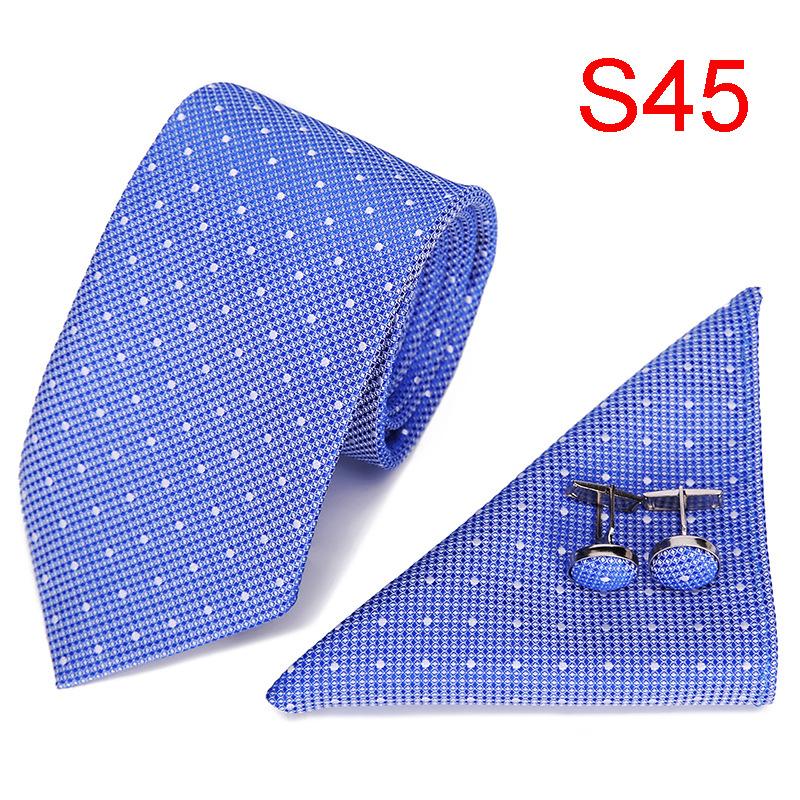 7.5Cm Business Tie Men'S Tie Set, Wedding Polyester Tie Gift Box