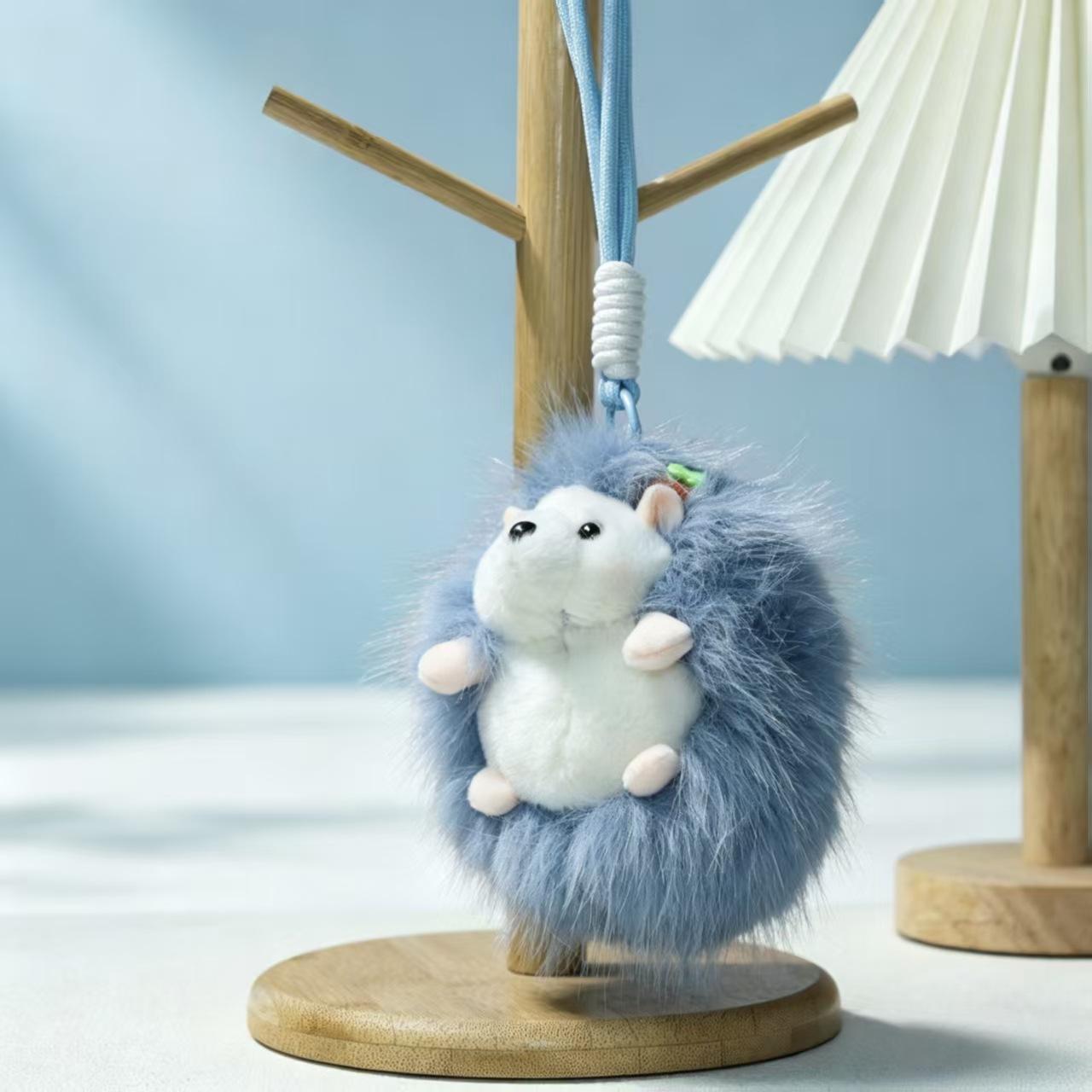 

13cm Cute Hedgehog Plush Keychain, Cartoon Doll Bag Hanging Ornament, Soft Stuffed Animal Pendant Toy