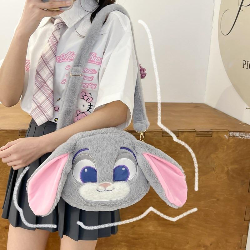 Cartoon Fox Rabbit Plush Bag Large Capacity Handbag Sweet Street Small Satchel Birthday Gift