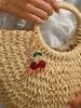 Sweet Cherry Keychain With Green Rhinestone Leaves Gold Color Keychain For Gift - Giving Occasions