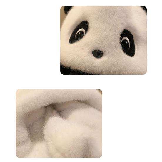 Winter Riding Hat Panda Shape Thickened Warm Hat Face Shape Modification Windproof Ear Protection