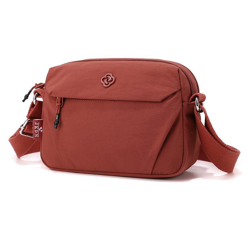 Vattentät Nylon Crossbody-väska med Flera Fickor Casual Axelväska för Kvinnor