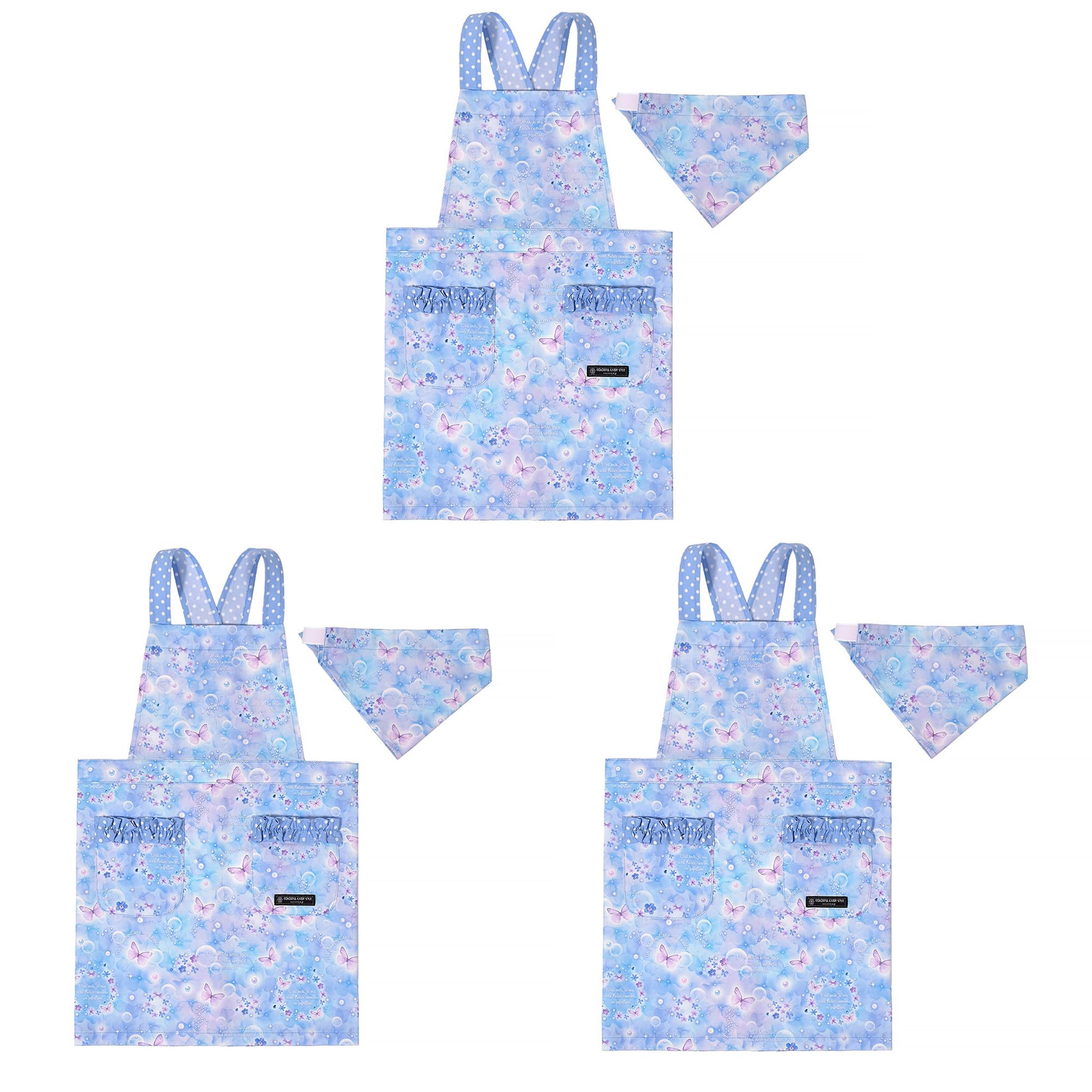 

ЯРКИЙ КОНФЕТНЫЙ СТИЛЬ Фартук с перекрестной спинкой Набор «Лунная бабочка» Милый детский фартук для девочек и детей Комплект треугольного шарфа Детский фартук Детский фартук для малышей Начальная школа