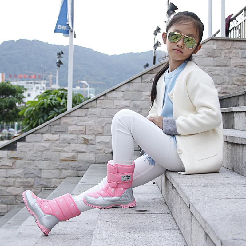 Kids Winter Children's Snow Boots Waterproof Cotton Shoes Thick Warm Non-slip Boots In The Tube Casual Kids Boots