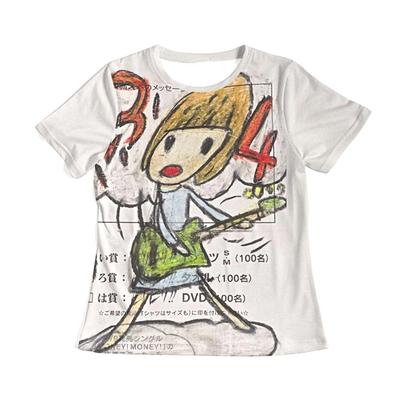 Europäisches und amerikanisches Y2K bedrucktes Rundhals-T-Shirt