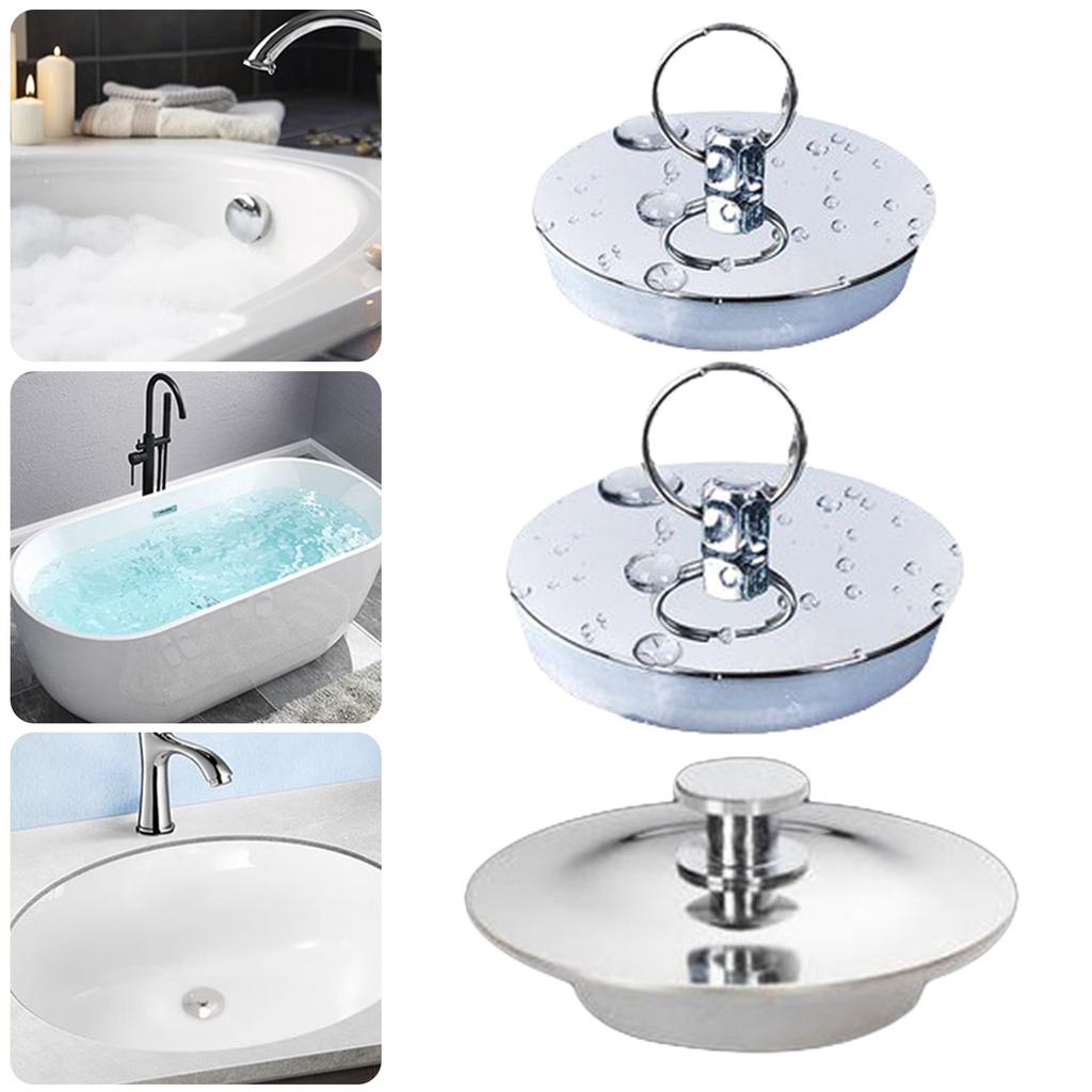 Bathtub Drain Stopper Universal Washbasin Bath Plug Stainless Steel Sink Plug Cover Bath Tub Water Stopper Durable