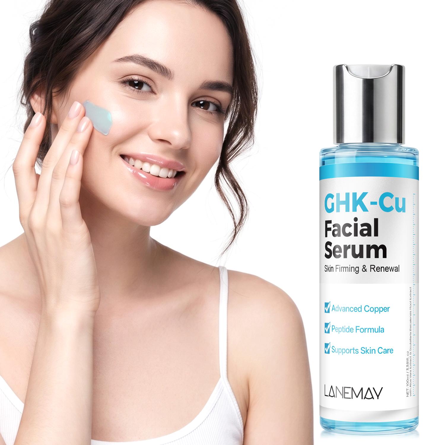 GHK-Cu Facial Serum--Scutellaria Baicalensis Root Extract-Aloe Vera Extract-Skin Firming & Renewal-Suitable For All Skin Types, 100ml