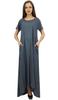 Bimba Women's Asymmetrical Hem Black Summer Maxi Pockets Dress With Scarf-10