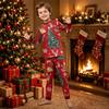 Christmas Print Family Matching Pajama Set Long Sleeve Round Neck Sleepwear for Parent and Kid