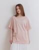 Seuteulaipeumagalin Lettering Pigment Off-Shoulder Vintage T-Shirt Pink