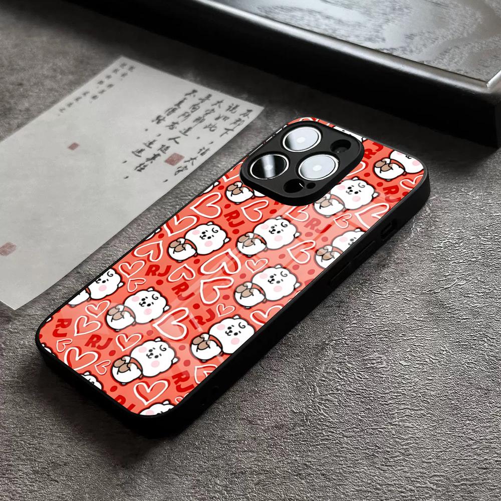 

Cartoon B-Bt21S Phone Case For IPhone 17 16 Pro Max 15 Plus 14 Pro 12 11 13 Mini X XR XS Max SE Glass Cover iPhone14 ProMax