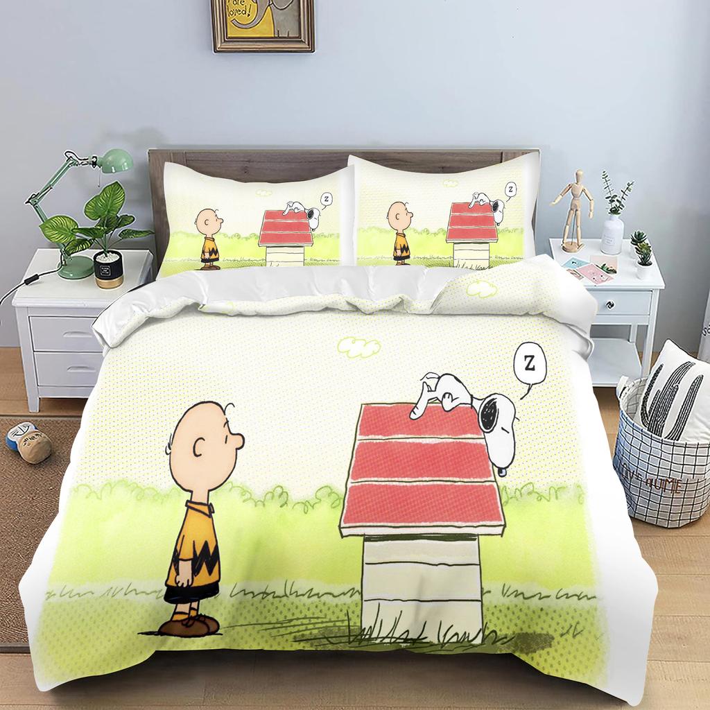 Snoopy Quilt Cover for Teen Kids Bedroom Skin-Friendly Breathable Cute Printed Comforter Warmth Bedding Cartoon New Design