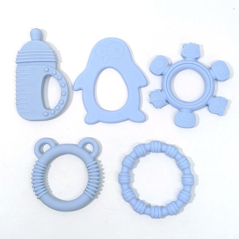 Non-Toxic Teether Toys Baby Food Grade Silicone Teething Stick Children Mouth Muscle Trainer