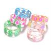 Korean Colorful Transparent Resin Acrylic Rings Set for Women Trendy Geometric Thin Round Ring Wedding Jewelry