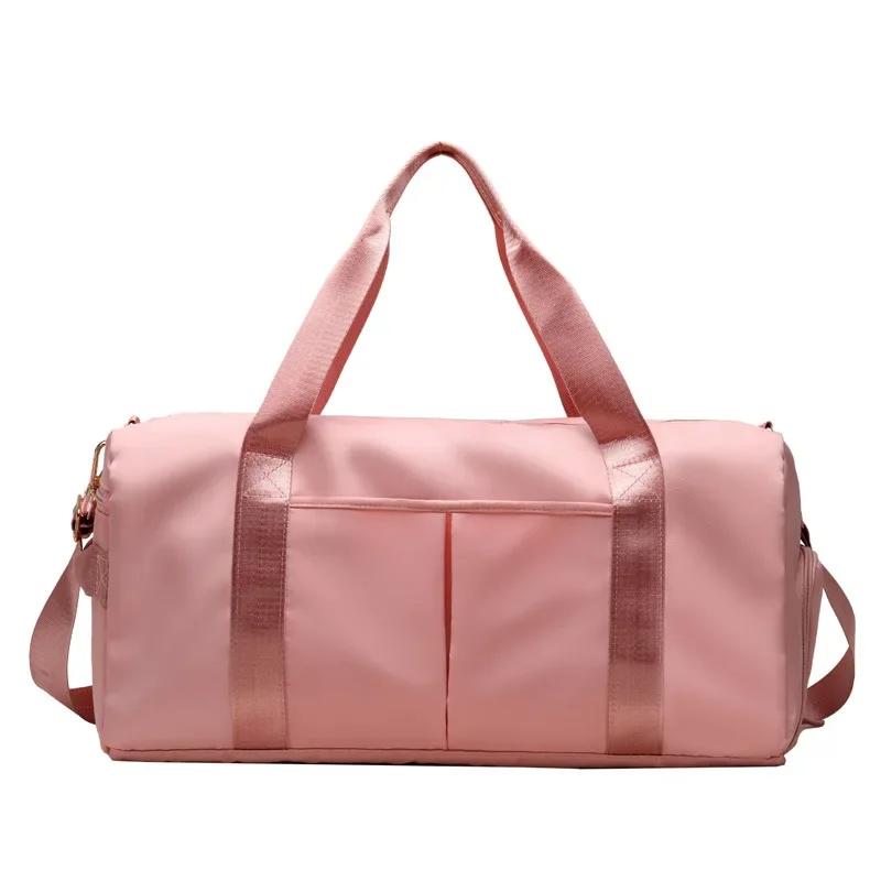 Outdoor Waterproof Nylon Sports Gym Bags Men Women Training Fitness Travel Handbag Yoga Mat Sport Bag with Shoes Compartment