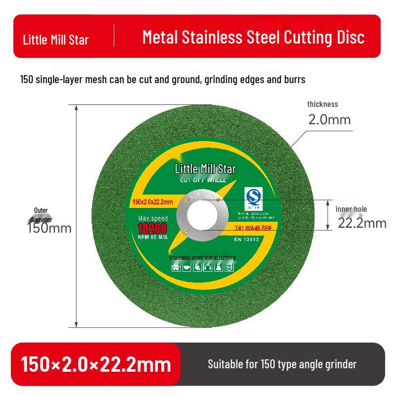 Small Angle Grinder: Stainless Steel Cutting, Grinding & Polishing Disc (107/125/150/180/230mm)