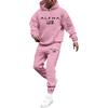 Men's Printed Hooded Sweatshirt And Sweatpants Casual Sports Suit