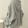 Loose Hoodies Women Autumn Winter  New Casual Long Sleeve Zip Up Hoodie Chic Vintage Solid Draw String Sweatshirt
