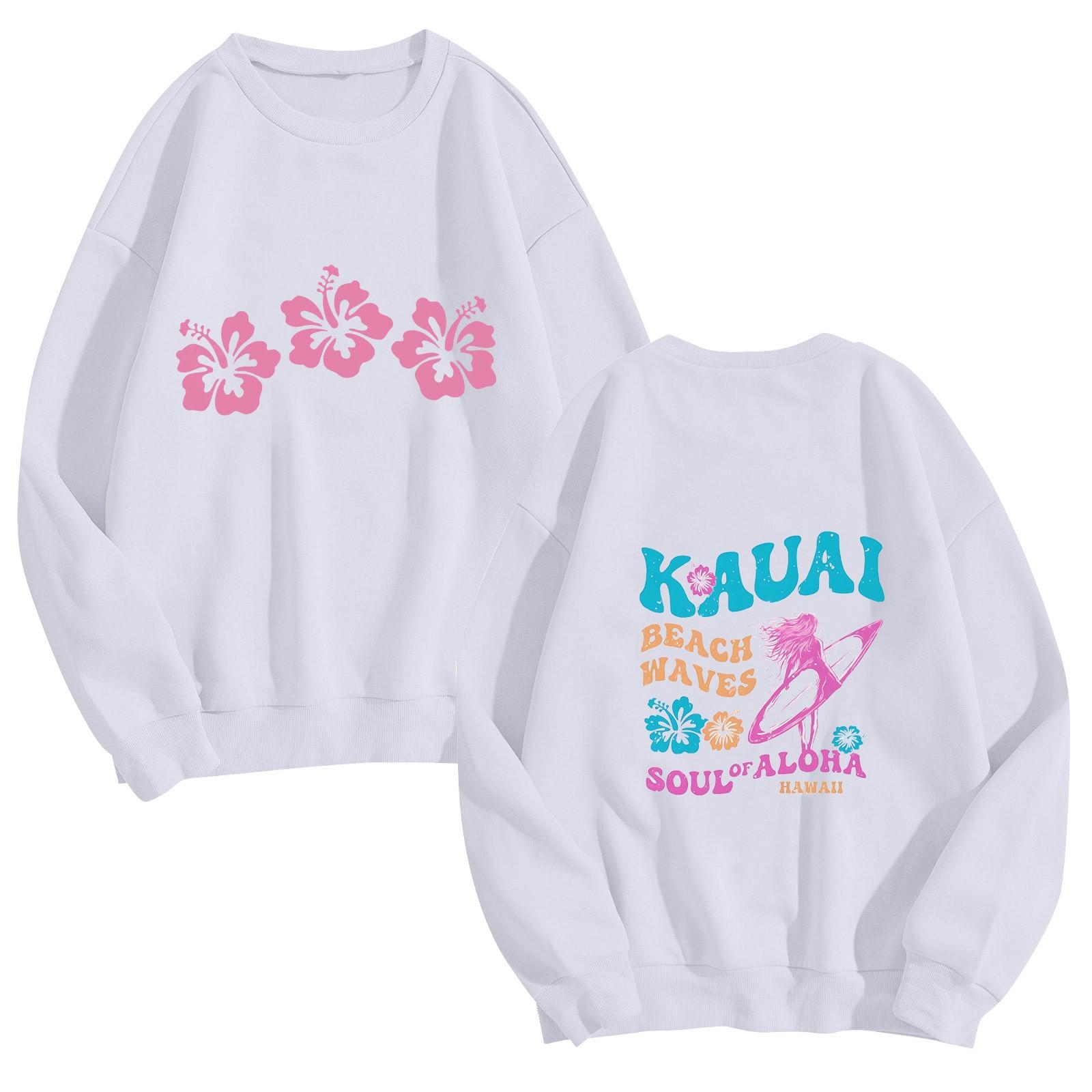 

Женская мода повседневная однотонная блузка с длинным рукавом и круглым вырезом XL белый