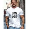 European Size Men'S Beaver Pattern Summer Casual Round Neck Short T-Shirt