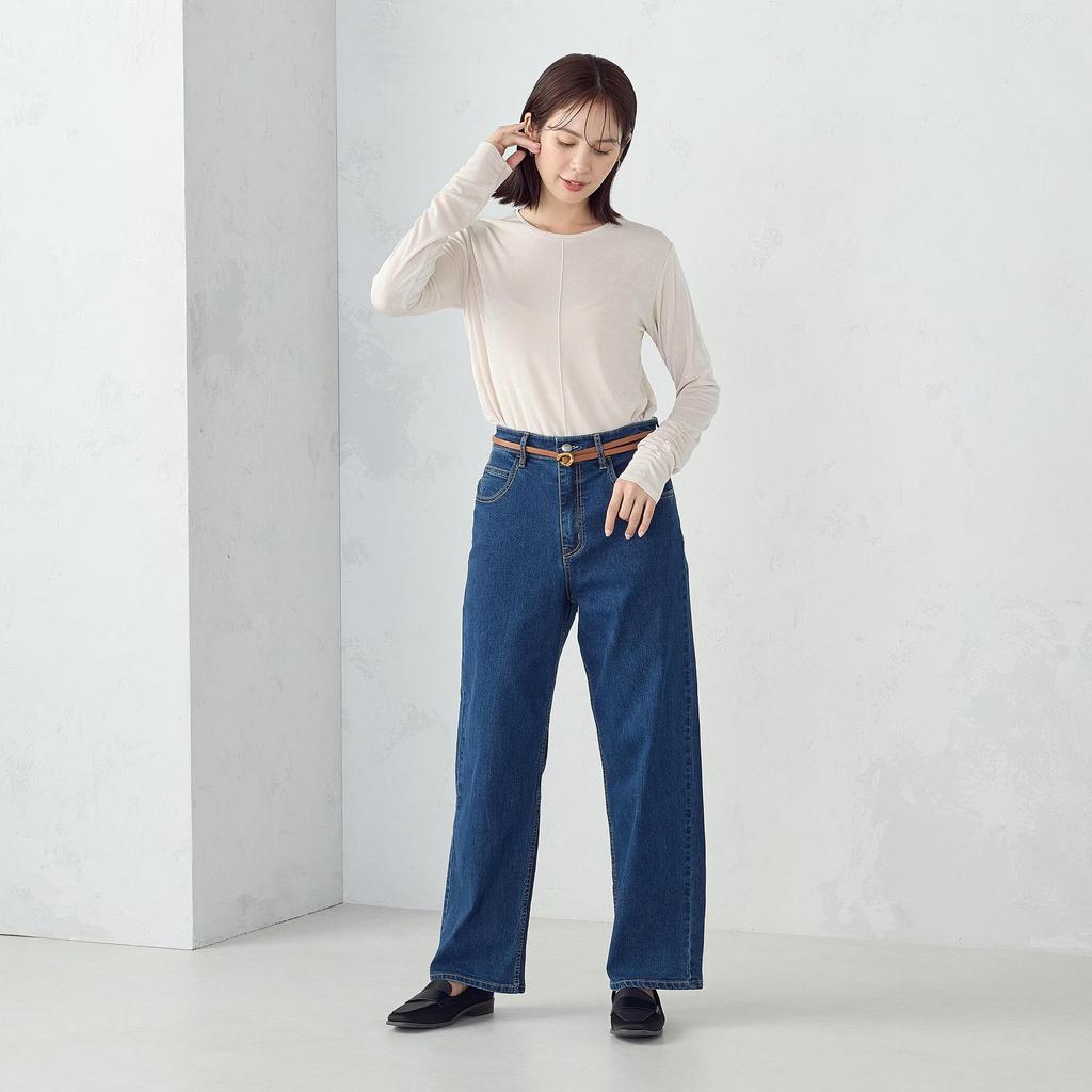 [Comme Ca Ism] Shiny Crew Neck Top 12-68CM09-205 Ivory L