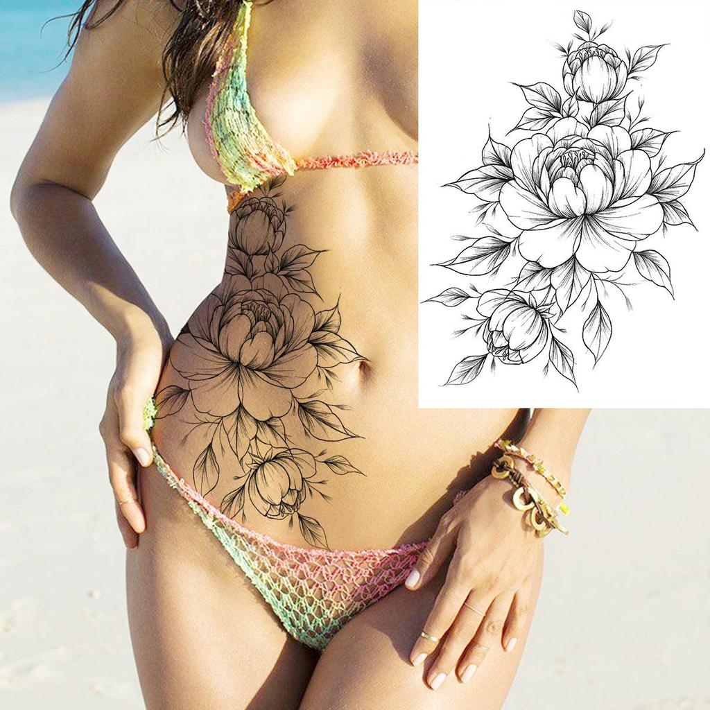 Hochwertige temporäre Rosen-Tattoos für Arm und Wade – Europäischer & Amerikanischer Stil