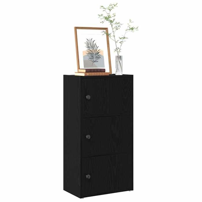 VidaXL Bibliothèque chêne noir 40x24x77 cm bois d'ingénierie, étagère à livres, support de rangement, support à livres, 860365