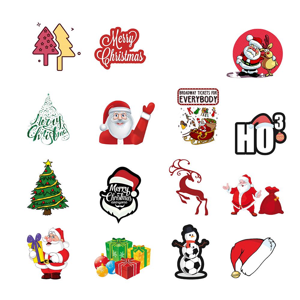 50 Christmas Themes No Repeat Suitcase Stickers Waterproof Graffiti Travel Case Stickers Gifts