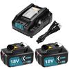 Amoresbat Compatible Makita 18V BL1860B 6000mAh High Capacity with Charger Set Charger Compatible with LED Battery Level BMS High Japanese PSE PL