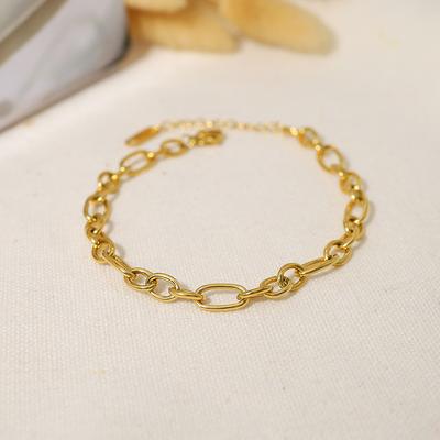 Bransoleta ze stali nierdzewnej Wind Real Gold Single-layer Chain Daily Commute Women's Universal Bransoleta Biżuteria ze stali tytanowej
