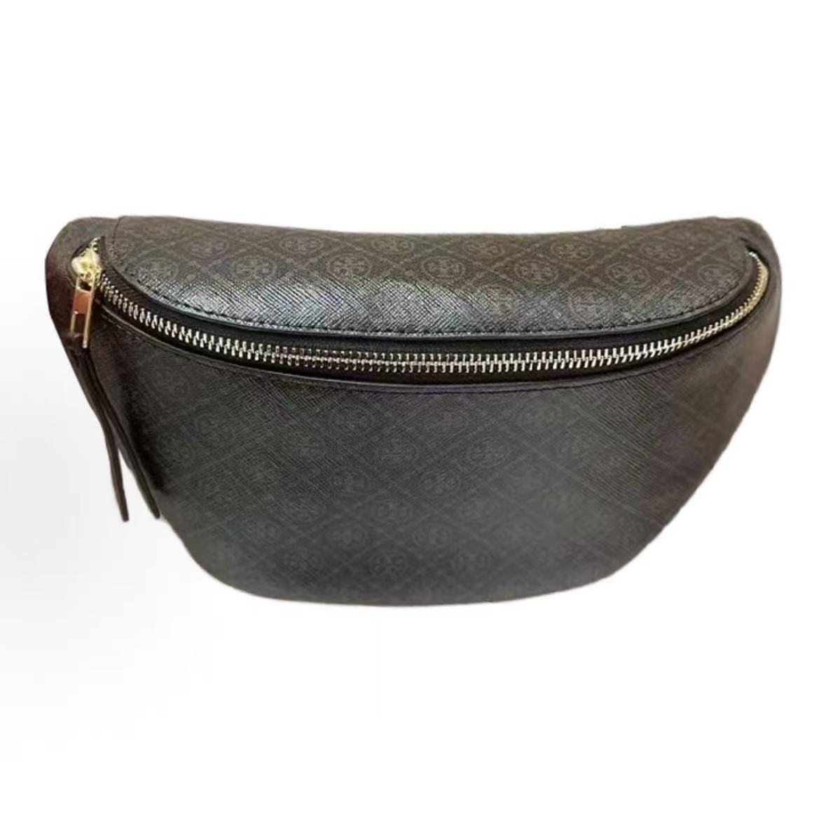 

Tory Burch T Monogram Classic Logo Print Coated Canvas Waist Bag Mini Women Waist Bag Black Brown 165015-200 Basic Set (Bag+Dust Bag)