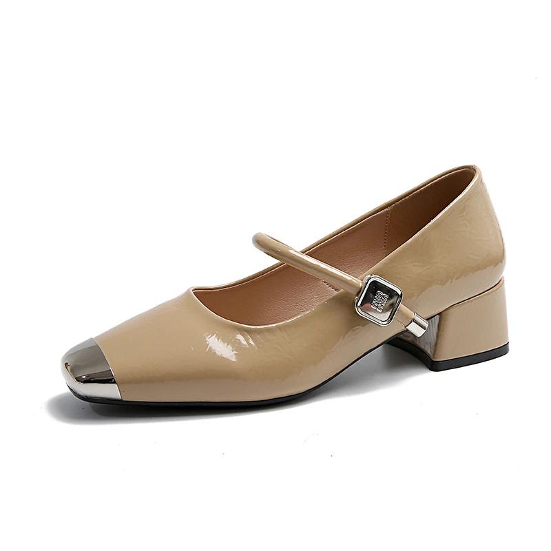 Fashion 2025 Hot Sale Mary Janes Women's High Heels Square Toe Chunky Heels Classics Daily & Office Pumps Women Shallow Slip On Shoes