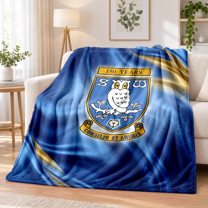 Sheffield Wednesday Printed Flannel Blanket Warm Comfort Bed Throw For Indoor Home Decoration