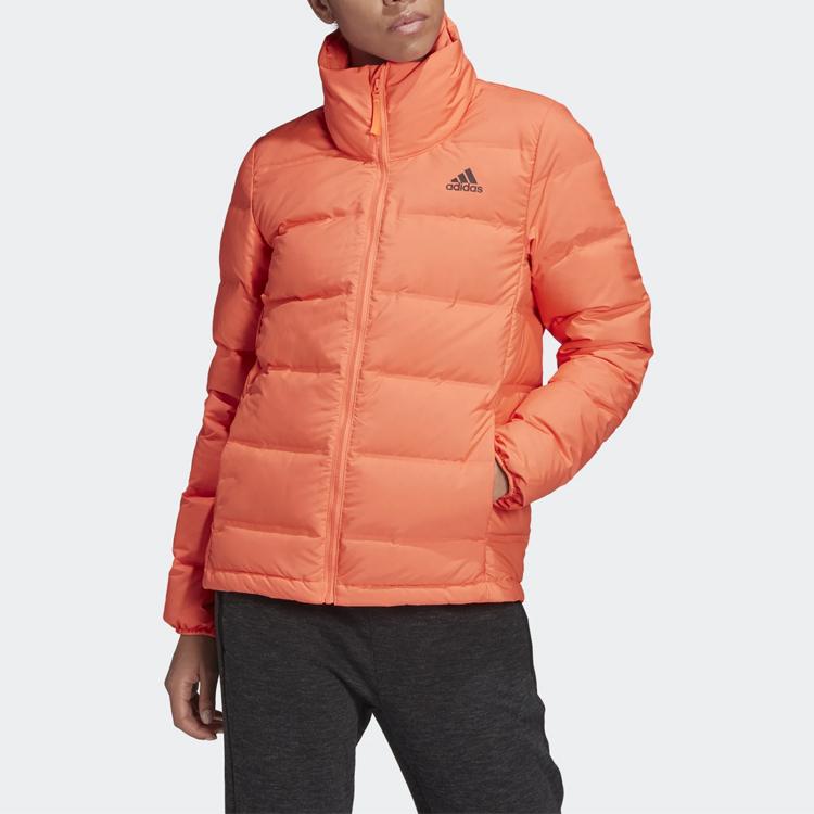 Adidas Helionic 3S High Collar Windproof Warm Down Jacket Women Outerwear Deep-Coral-Pink FH6636