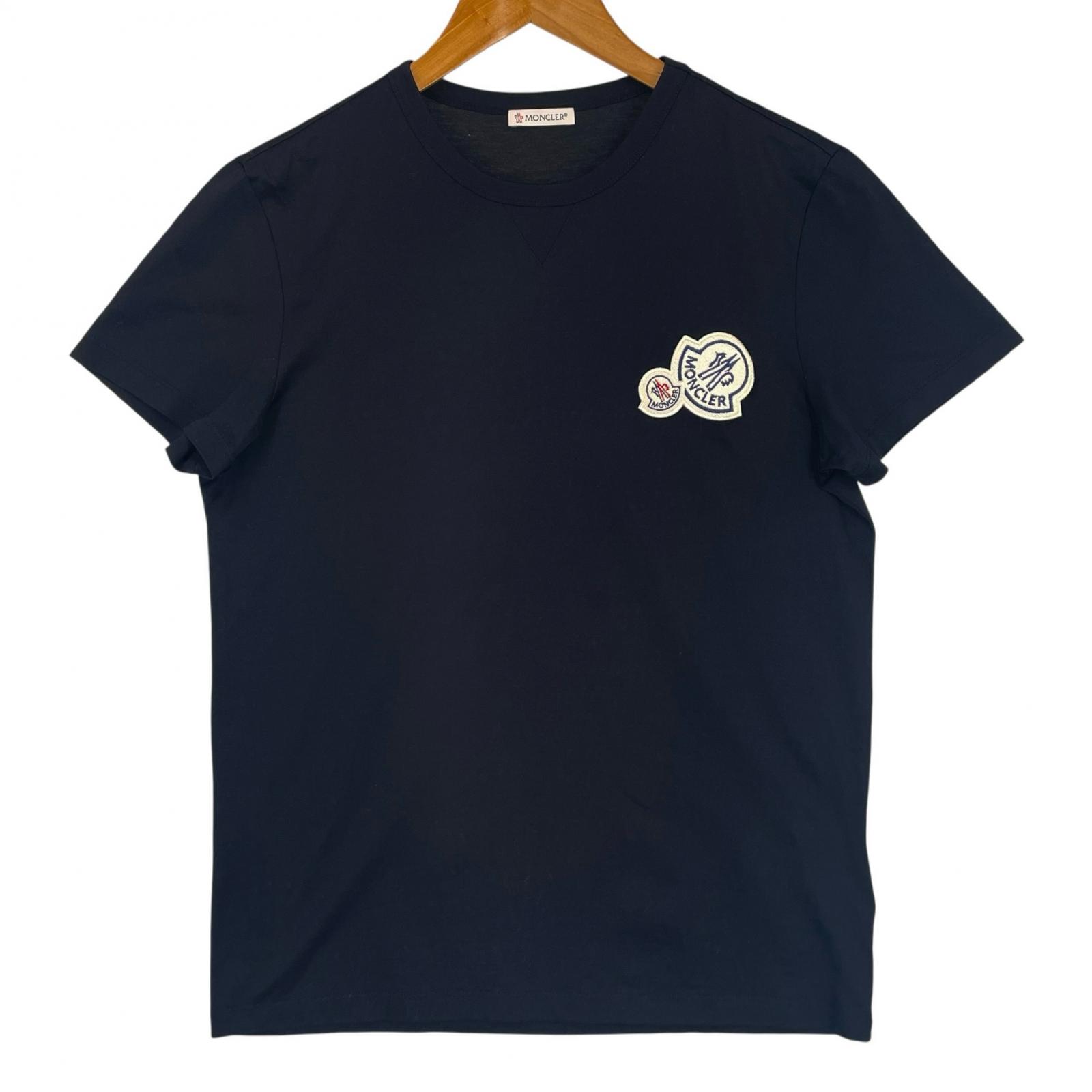 MONCLER M MENS Short Sleeve T-shirt Dark Navy Authentic Model S тёмно-синий