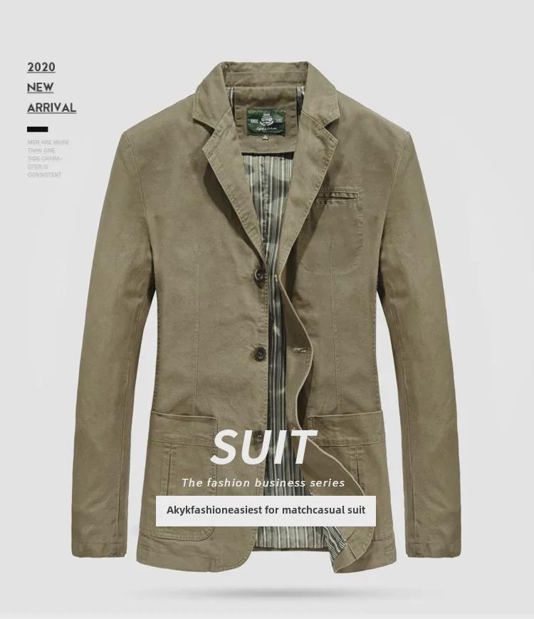 Chaqueta de Solapa de Algodón Puro para Hombre, Talla Grande, Traje Casual Versátil, Modelo 817 Primavera/Otoño 2021