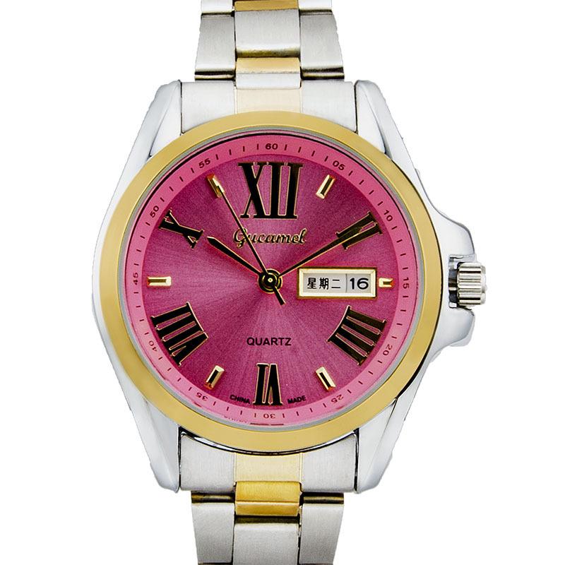 GUCAMEL New Steel Belt Women's Watch Fashion Casual Women's Quartz Watch Calendar Quartz Women's Watch