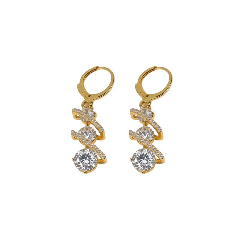 European & American Luxury Rhinestone Geometric Ear Cuffs - Elegant, Versatile Earrings for Women