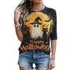 Women's Casual Loose Fit Short Sleeve T-Shirt Round Neck Lightweight Halloween Graphic Top for Everyday Wear