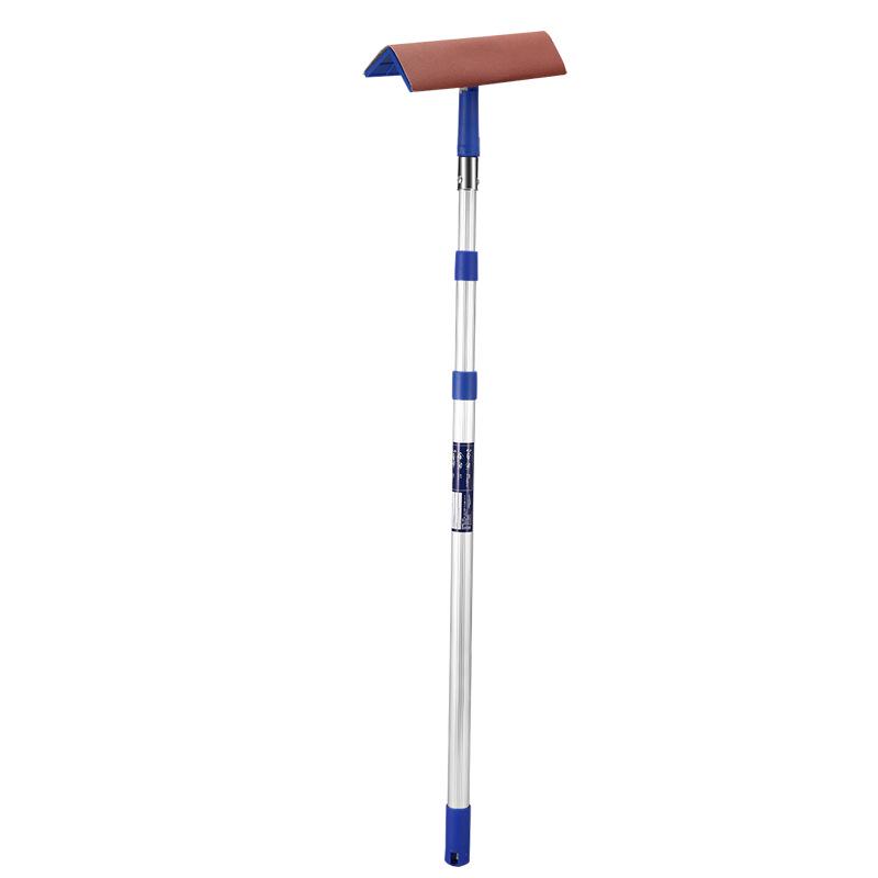 Adjustable Retractable Putty Scraper with Long Rod and Inner Corner Sandpaper for Right Angle Wall Grinding.