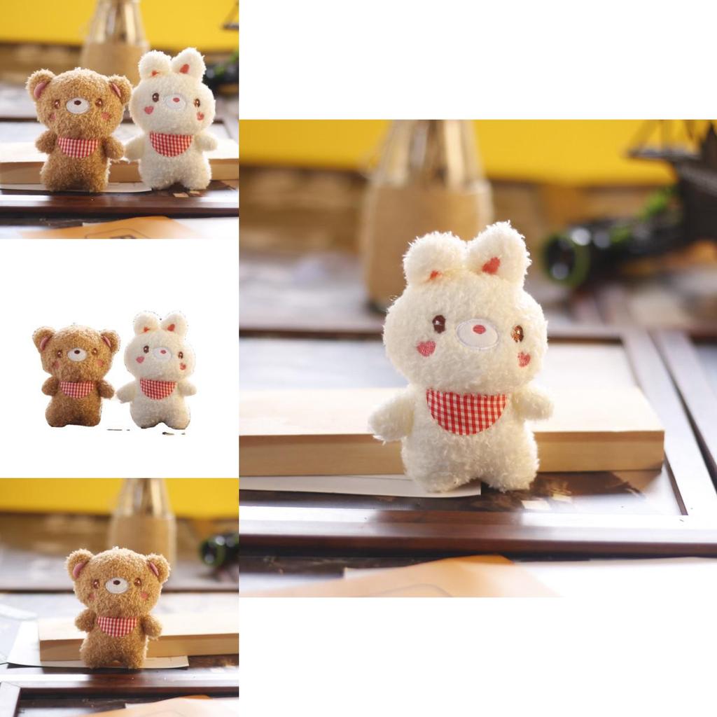Adorable Plush Teddy Bear Keychain With Soft Pp Cotton Stuffing And Cute Bunny Charm