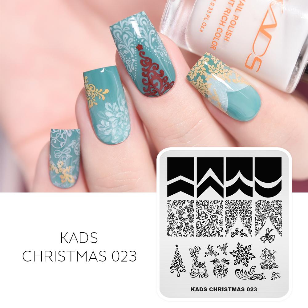 kads Stempelplatten Nail Art Stempel Weihnachten 023 Platte Stamping Vorlage Werkzeuge