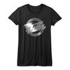 ZZ Top Metallic Wheel Logo Damen T-Shirt Rockband Album Konzerttour Merchandise