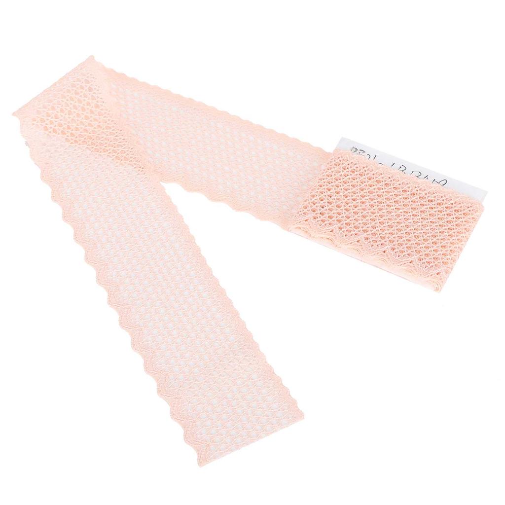 Spetsband Rutmönster Dekoration Design Kläder DIY Hantverk 10 Yard 4cm Bredd Ljusrosa